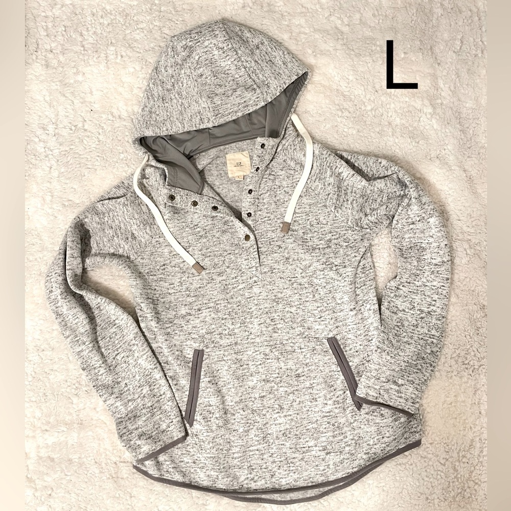 Soft grey pullover hoodie